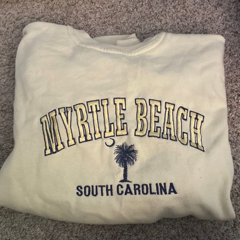 pastel yellow crewneck- myrtle beach